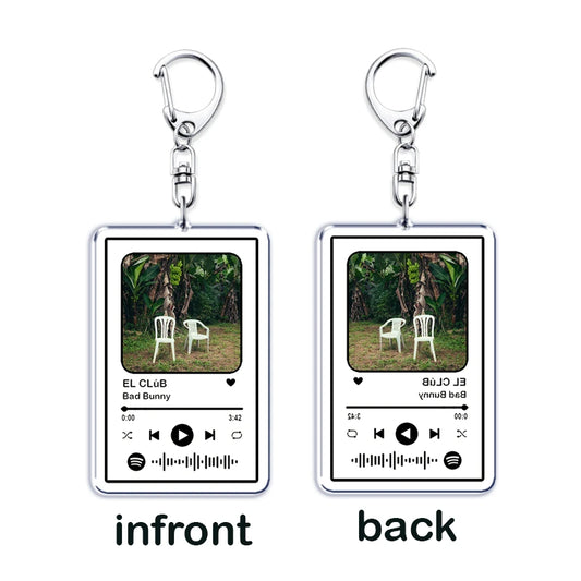 Hot Spanish Singer Reggaeton Music Keychains for Women Accessories Bag EL Clúb Dtmf Playlist Code Keying Jewelry Fans Gift