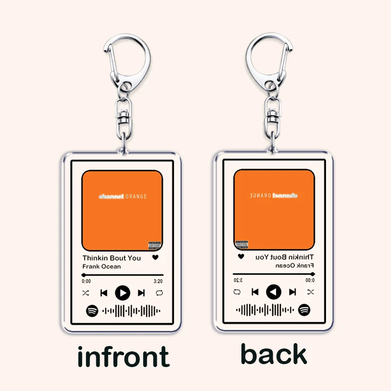 Hot Singer Frank Ocean Music Keychains for Women Accessories Bag Channel ORANGE Album Songs Code Keying Jewelry Fans Gifts