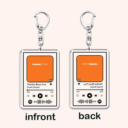 Hot Singer Frank Ocean Music Keychains for Women Accessories Bag Channel ORANGE Album Songs Code Keying Jewelry Fans Gifts