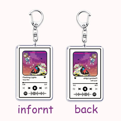 Kanye Rap Album Graduation Keychains Keyring for Accessories Bag Bear Music YE Pendant Key Chain Ring Jewelry West Fans Gifts