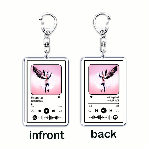 Hot Singer Kali Uchis Songs Keychains for Women Accessories Bag Telepatía Moonlight Music Code Keying Jewelry Fans Friends Gifts