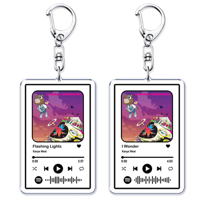 Kanye Rap Album Graduation Keychains Keyring for Accessories Bag Bear Music YE Pendant Key Chain Ring Jewelry West Fans Gifts