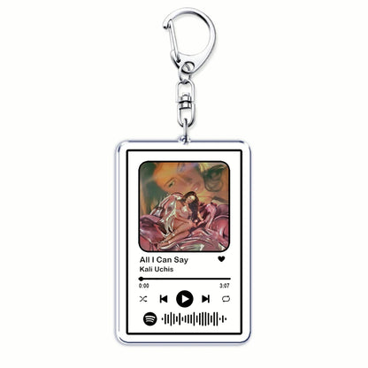 Hot Singer Kali Uchis Songs Keychains for Women Accessories Bag Telepatía Moonlight Music Code Keying Jewelry Fans Friends Gifts